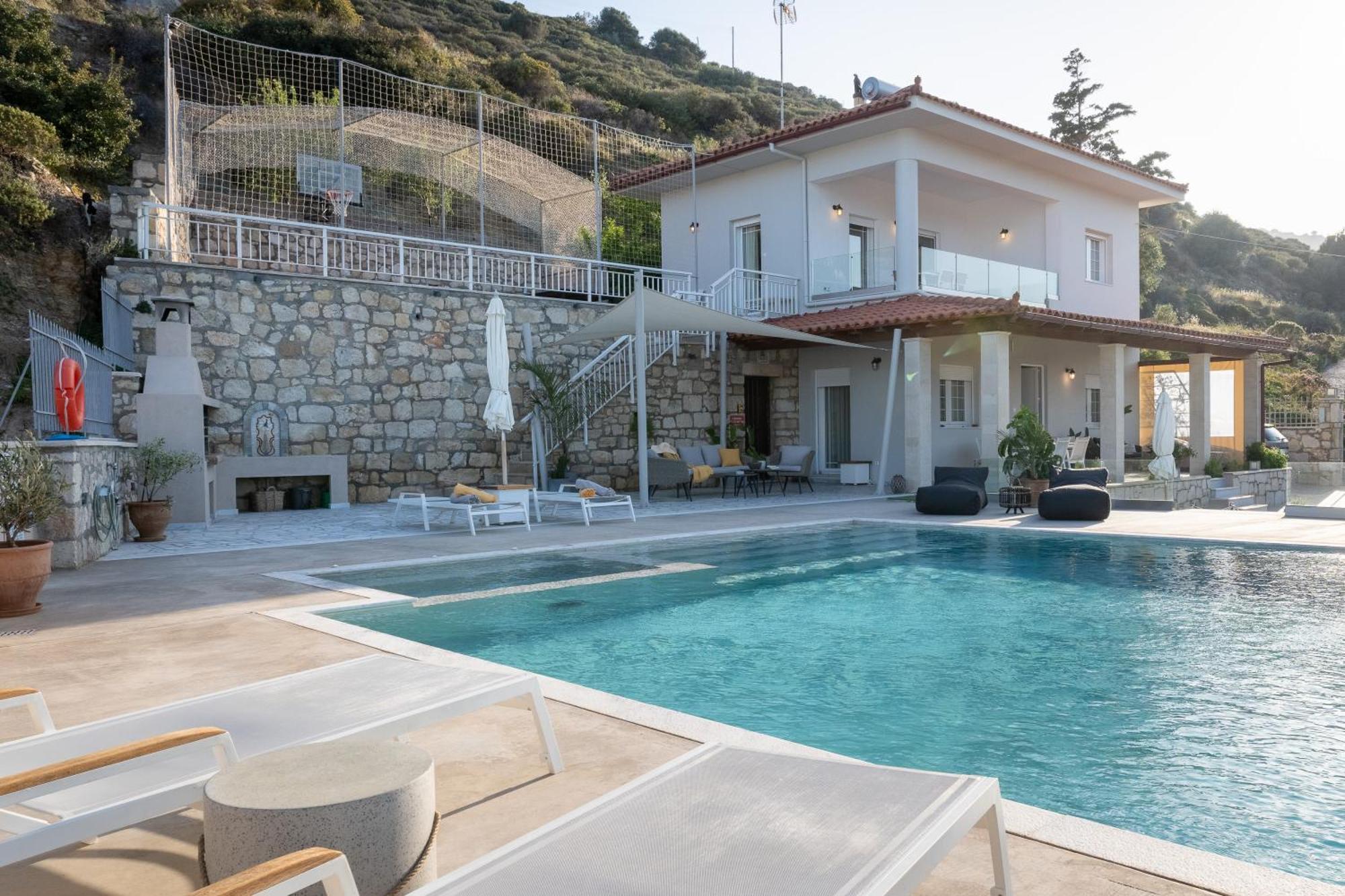 Amazing View Villa Aliki With Infinity Pool & Spa Ligaria  Dış mekan fotoğraf